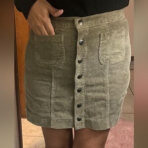 Brandy Melville Khaki Corduroy Skirt